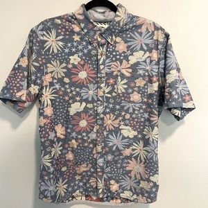 Men’s Vans Floral Short Sleeve Button Down Size Large